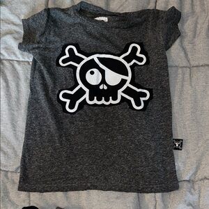 nununu Charcoal Pirate Skull Kids Tee